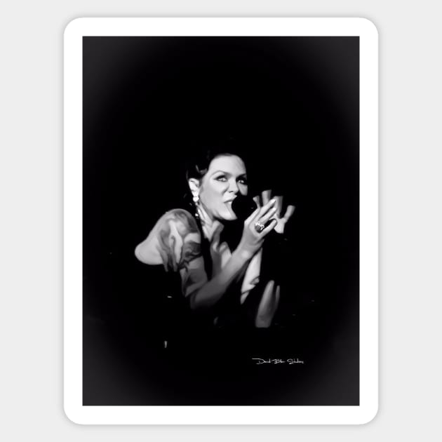 Beth Hart - Portrait - Black and White Sticker by davidbstudios